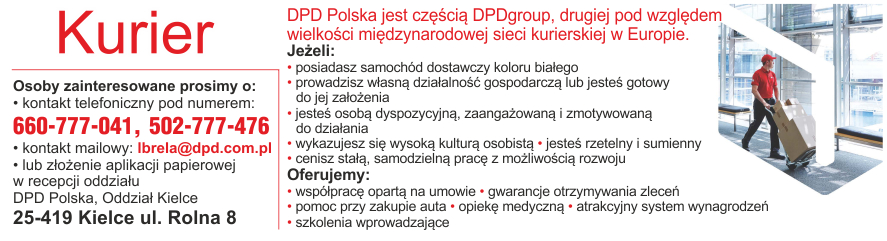 Anonse - PRACA KURIER DPD POLSKA KIELCE  - DPD Polska Sp. z o.o.