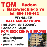Anonse - wynajem hal, magazynw, biur,  - TOM Tomasz Byzdra 