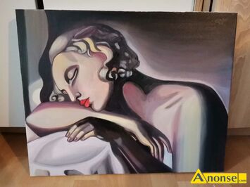 Anonse OBRAZ, https://allegro.pl/oferta/tamara-lempicka-spiaca-obraz-olejny-rekodzielo-50-na-35-cm-15509351146 Obraz jest rcznie malowany farbami