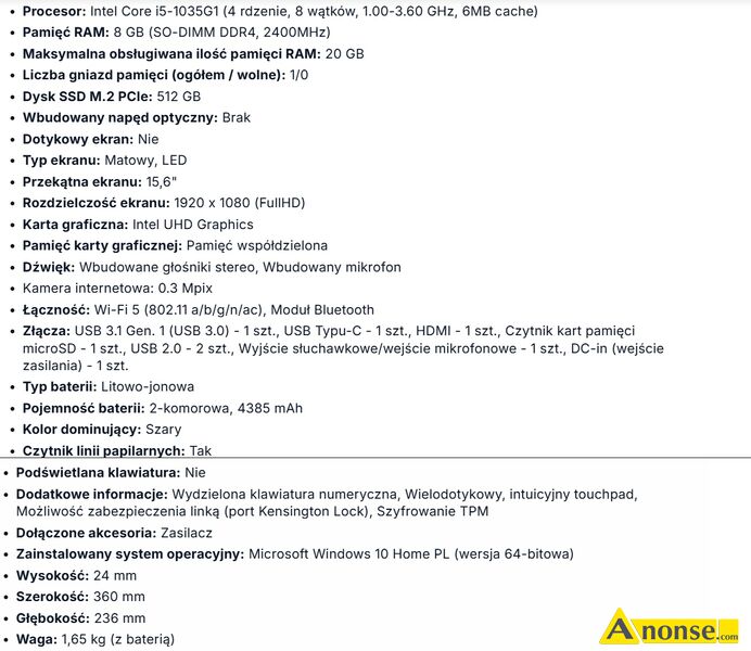 LAPTOP , ASUS, WINDOWS 10 HOME typ procesora: INTEL CORE I5 opis dodatkowy: Laptop ASUS X509JA 15,6 LAPTOP , ASUS, WINDOWS 10 HOME typ procesora: INTEL CORE I5 opis dodatkowy: Laptop ASUS X509JA 15,6