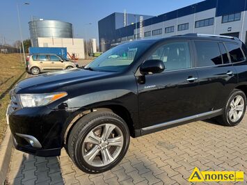 Anonse - TOYOTA HIGHLANDER, 2013r./I, 3.456cm<sup>3</sup>, benzyna, 108.800mil, czarny, metalik, ABS, immobiliser, poduszki powietrzne, 4xPP, automatyczna skrz. Anonse TOYOTA HIGHLANDER, 2013r./I, 3.456cm<sup>3</sup>, benzyna, 108.800mil, czarny, metalik, ABS, immobiliser, poduszki powietrzne, 4xPP, automatyczna skrz.