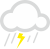 pogoda dzis Kraków thunderstorm with rain