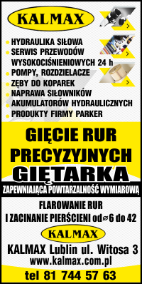 Anonse - GICIE RUR HYDRAULIKA SIOWA SERWIS PRZEWODW WYSOKOCINIENIOWYCH POMPY - KALMAX HYDRAULIKA SIOWA ARTUR BORKOWSKI 
