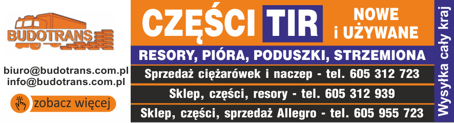 Anonse - czci do ciarwek  - Przedsibiorstwo Wielobranowe BUDOTRANS Jan akomiec
