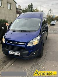 Anonse FORD Transit Custom, 2015r., 2.198cm<sup>3</sup>, 126KM, diesel, 231.000km, niebieski, furgon blaszak, abs, centralny zamek, elektryczne szyby, wspomag