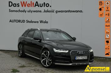 Anonse AUDI A6 ALLROAD, 2017r., 2.967cm<sup>3</sup>, 320KM, diesel, 82.725km, czarny, metalik, abs, kontrola trakcji (asr), regulacja wysokosci fotela, dzielo