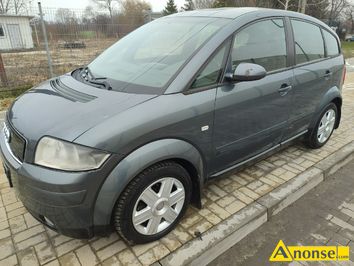 Anonse AUDI A2, 2003r., 1.600cm<sup>3</sup>, 110KM, benzyna, hatchback, 208.500km, niebieski, metalik, abs, dzielona tylna kanapa, autoalarm, centralny zamek,