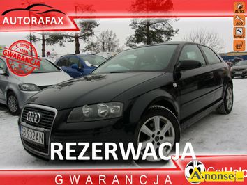 Anonse AUDI A3, 2008r., 1.896cm<sup>3</sup>, 105KM, diesel, hatchback, 219.589km, czarny, metalik, abs, kontrola trakcji (asr), regulacja wysokosci fotela, dz