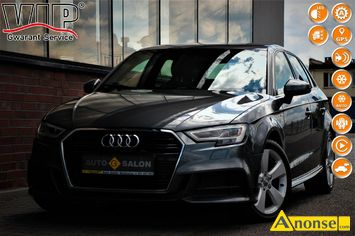 Anonse AUDI A3, 2019r., 1.498cm<sup>3</sup>, 150KM, benzyna, hatchback, 24.000km, pomaraczowy, pera, abs, kontrola trakcji (asr), regulacja wysokosci fotela