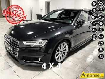 Anonse AUDI A4, 2017r., 2.967cm<sup>3</sup>, 218KM, diesel, sedan, 200.000km, metalik, abs, regulacja wysokosci fotela, kierownica wielofunkcyjna, immobiliser