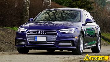 Anonse AUDI A4, 2018r., 1.984cm<sup>3</sup>, 252KM, benzyna, sedan, 35.800km, granatowy, metalik, abs, kontrola trakcji (asr), regulacja wysokosci fotela, dzi