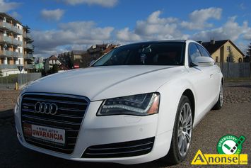 Anonse AUDI A8, 2011r., 4.200cm<sup>3</sup>, 373KM, benzyna, sedan, 209.769km, biay, metalik, abs, kontrola trakcji (asr), regulacja wysokosci fotela, dzielo
