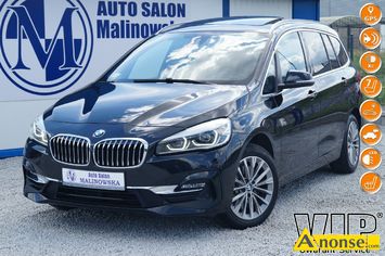 Anonse BMW 218, 2018r., 1.995cm<sup>3</sup>, 150KM, diesel, 70.000km, czarny, metalik, abs, regulacja wysokosci fotela, dzielona tylna kanapa, kierownica wiel