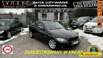 Anonse BMW 318, 2006r., 2.000cm<sup>3</sup>, 129KM, benzyna + gaz, sedan, 265.000km, czarny, metalik, abs, kontrola trakcji (asr), regulacja wysokosci fotela,