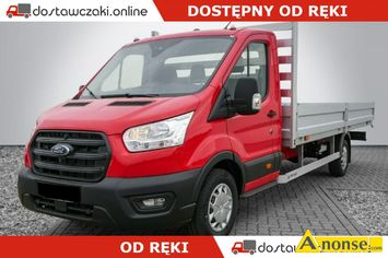 Anonse FORD TRANSIT, 2022r., 2.000cm<sup>3</sup>, 130KM, diesel, 100km, czerwony, skrzynia, abs, kontrola trakcji (asr), dzielona tylna kanapa, immobiliser, c