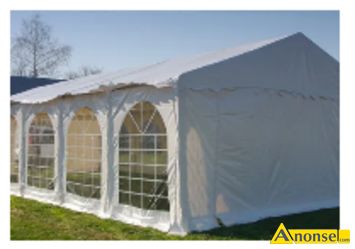 Anonse SPRZEDAM, namiot imprezowy, Wymiary : dł. 12 m, szer. 6 m, wys. 2,2 m, kolor biały, stan idealny, mało używany, kolor biały, produkcji duńsk