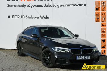 Anonse BMW 520, 2019r., 1.995cm<sup>3</sup>, 190KM, diesel, sedan, 142.600km, czarny, metalik, abs, kontrola trakcji (asr), regulacja wysokosci fotela, dzielo