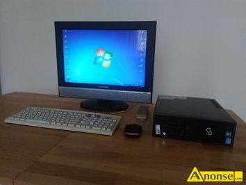 Anonse KOMPUTER, FUJITSU, Deskop C700 SFF Core i3 2120, 3,3 GHz / RAM 4 GB / SSD 180 GB / DVD-RW / Windows 7 Prof. Klawiatura, mysz, monitor 20 cal