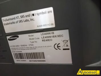 Anonse SAMSUNG, 40cali, LED, czarny, wejcia euro, paski kineskop, stereo, Sprzedam telewizor marko Samsung 40