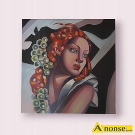 Anonse DEKORACJA CIENNA, https://allegro.pl/oferta/tamara-lempicka-kobieta-z-winogronami-obraz-17478037102 Obraz jest rcznie malowany farbami ole