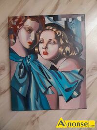 Anonse DEKORACJA CIENNA, https://allegro.pl/oferta/tamara-lempicka-dziewczymy-obraz-50-na-35-cm-17478346343 Obraz jest rcznie malowany farbami ol