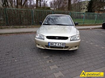 Anonse HYUNDAI ACCENT, 2000r./VII, 1.341cm<sup>3</sup>, 86KM, 16V, benzyna, sedan, 230.000km, szampaski, metalik, immobiliser, autoalarm, 1.waciciel, bezwy