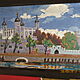 OBRAZ, Obraz rcznie haftowany ciegiem krzyykowym, oprawiony za szkem. Wymiary 46x65. Doskonay na prezen c.500z. LUBLIN