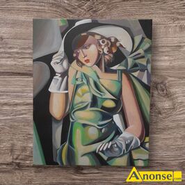 Anonse OBRAZ, https://allegro.pl/oferta/tamara-lempicka-kobieta-w-kapeluszu-rekodzielo-50-na-35-cm-17478050350 Obraz jest rcznie malowany farbami