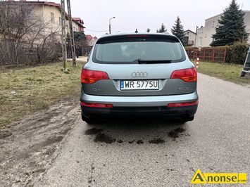 Anonse AUDI Q7, 2007r./IX, 2.995cm<sup>3</sup>, 233KM, 16V, diesel, van, 274.000km, srebrny, pera, ABS, ASR, autoalarm, poduszki powietrzne, 4xPP, automatycz