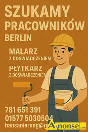 Anonse GLAZURNIK, umowa na czas nieokrelony, dowiadczenie, dyspozycyjno, GLAZURNIK / PLYTKARZ z doswiadczeniem / Berlin Szukamy pracownikow do
