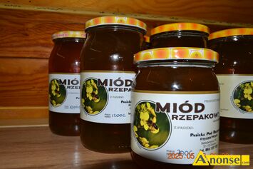 Anonse Mid rzepakowy 2025, Witam. Mam do sprzedania prawdziwy, naturalny mid z wasnej, przydomowej pasieki. Mid wierzo pobrany 27.05.2025r. Pa