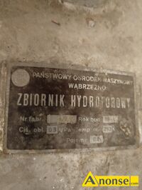Anonse HYDROFOR, Hydrofor 200 liter uywany. Kontakt jasol@tlen.pl, stan dobry, c.500z. WYNE