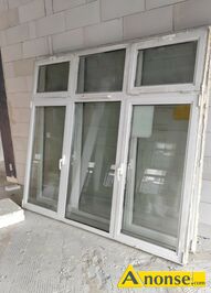 Anonse OKNA, uywane, Sprzedam uywane w bardzo dobrym stanie okna aluminiowe z wkadk termiczn – witryny sklepowe otwierane (3 szt) o wym. D.