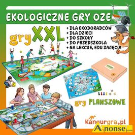 Anonse ZABAWKA, Poznaj gry XXL do budowania postawy ekologicznej u dzieci. Granie to nauka przez zabaw i ruch na wielkich grach planszowych do ska