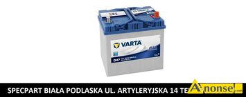 Anonse - AKUMULATOR, Akumulator VARTA Blue Dynamic D47 60Ah 540A EN P+ Japan Zastosowanie: samochody osobowe Producent: VARTA Pojemność akumulatora : Anonse AKUMULATOR, Akumulator VARTA Blue Dynamic D47 60Ah 540A EN P+ Japan Zastosowanie: samochody osobowe Producent: VARTA Pojemność akumulatora :