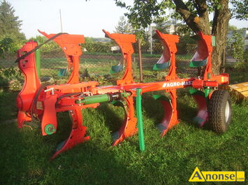 Anonse PUG, 4 skibowy obrotowy Agro-Masz z siownikiem liniowania, szerokie gumowe, kko z boku puga, regulowana szeroko orki mechanicznie i h