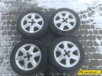 Anonse FELGI, Sprzedam alufelgi J15x6JJ et45 4100Toyota Corolla Verso 2003 z oponami. Stan oceniam na dobry, stan dobry, c.450z� do uzg.. PODKO�CZY