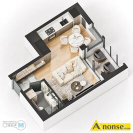 Anonse NA STOKU, M-2, 26.24m<sup>2</sup>, p. 4/5, w�asno�ciowe, do zamieszkania, Biuro Nieruchomo�ci TWOJE M Oferuje na sprzeda� lub zamian� 1 pokojowy aparta