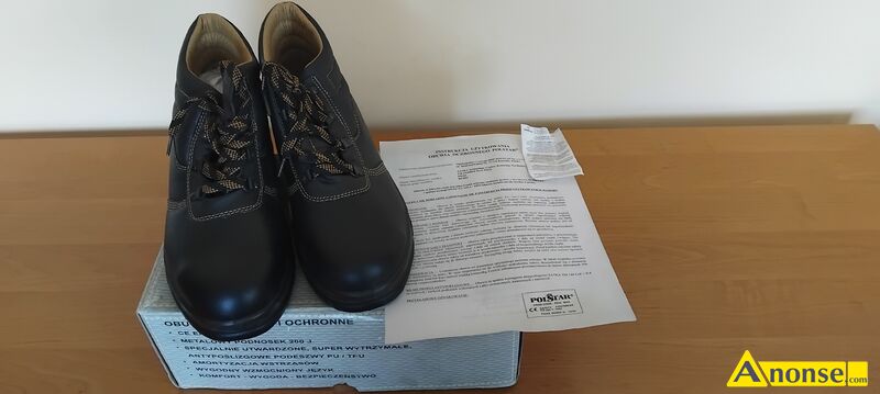 BUTY , rozm.44 opis dodatkowy: Sprzedam Nowe Buty Obuwie Robocze i Ochronne POLSTAR POLSKIE ROZMIAR 44 D�UGO�� WK�ADKI 28,5CM Kategoria ochronyCE EN 345 kat.II Kolorystykaczarny Materia�sk�ra licowa ProducentPOLSTAR PrzeznaczenieBudownictwo Energetyka Le�nictwo i produkcja drewna Prace monta�owe i konserwacyjne Przemys� Chemiczny Przemys� stoczniowy i portowy Strefy zagro�enia wybuchem ->CE EN 345 ->METALOWY PODNOSEK 200J ->ANTYPO�LIZGOWE PODESZWY PU/TPU ->AMORTYZACJA WSTRZ�S�W ->WYGODNY WZMOCNIONY J�ZYK ->KOMFORT-WYGODA-BEZPIECZE�STWO ->PROD CODEPO032 MAX SAFETY FOOTWEAR EN345-11992 PO242 RG002 Buty Obuwie Robocze i Ochronne Produkt Polski JAKO�� I STYL DOST�PNE 1OPAKOWANIE 1PUDE�KO PODANA CENA ZA 1PUDE�KO=180Z� ZAPRASZAM DO ZAKUPU I ODBIORU OSOBISTEGO.POLECAM - image 1