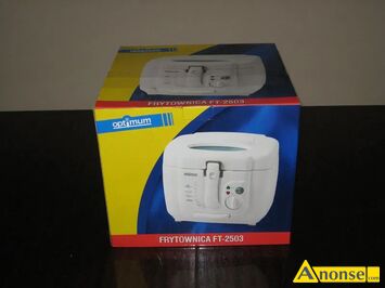 Anonse FRYTOWNICA, OPTIMUM, nowa, Sprzedam now� nieu�ywan� firmy OPTIMUM FRYTOWNICA FT-2503 tzw. Frytkownic� do pieczenia frytek itd.sprzedaj� poni