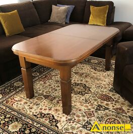 Anonse STOLIK, Sprzedam drewniany stolik kawowy/�aw�. Wymiary: d�ugo�� 128 cm, szeroko�� 75 cm, wysoko�� 60 cm, (po roz�o�eniu d�ugo�� 208 cm, szer