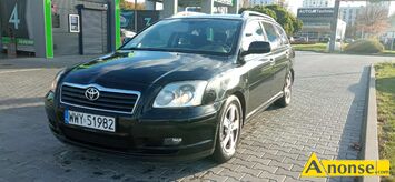 Anonse TOYOTA AVENSIS, 2004r./XII, 1.800cm<sup>3</sup>, 130KM, 16V, benzyna + gaz sekwencyjny, kombi, 382.000km, czarny, metalik, ASR, ABS, immobiliser, podus