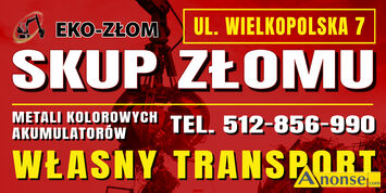 Anonse ZAKUPI�: z�om, metalowy, Skup z�omu br�zu, miedzi, aluminium, mosi�dzu, ch�odnice, o�owiu, wi�ry metali kolorowych, z�om stalowy, z�om �eliw