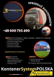 Anonse KONTENER, 🚢 KONTENERY NOWE I U�YWANE NA SPRZEDA� – SPRAWD� NASZ� OFERT� Szukasz solidnego kontenera w dobrej cenie? Dobrze trafi�e� Ofe