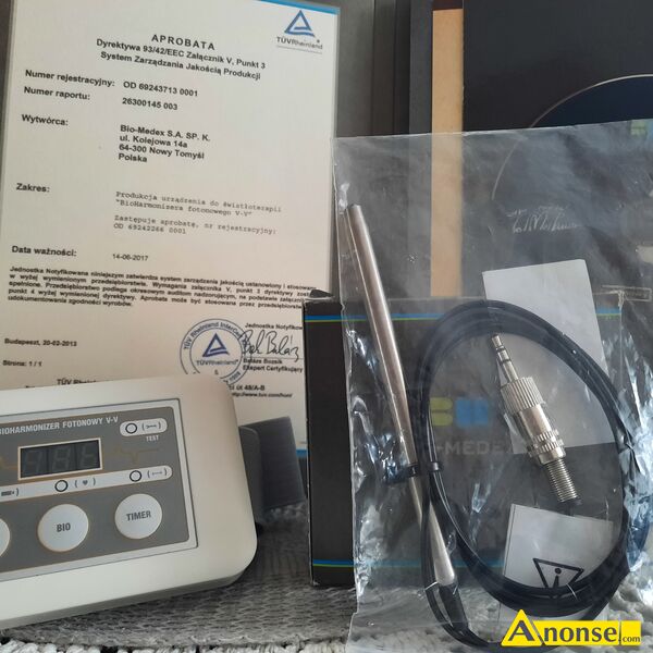 bioharmonizer  fotonowy opis dodatkowy: fabrycznie nowy w oryginalnym opakowaniu, komplet wyposa�enia i dokumentacji stan przedmiotu transakcji: stan idealny