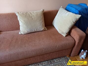 Anonse KANAPA, kolor rudy, u�ywana, rozk�adana, z pojemnikiem na po�ciel, 2-osobowa, Kanapa o wymiarach 225/95/80 cm, 2 powierzchnie spania po ok.7