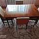 STӣ, st� u�ywany o wymiarach 80x120cm wraz z krzes�ami 4sz siedzisko i oparcie tapicerowane w kolorze be�owym, podstawa krzes�a w kolorz