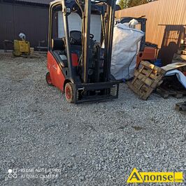 Anonse - WÓZEK, spalinowy, LINDE, wysoko¶ć pod.3 m, udĽwig 1600 kg, zasilany gazem, 2009 r., stan dobry, c.30.000zł. MICHAŁÓW Anonse WÓZEK, spalinowy, LINDE, wysoko¶ć pod.3 m, udĽwig 1600 kg, zasilany gazem, 2009 r., stan dobry, c.30.000zł. MICHAŁÓW