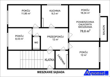 Anonse ZAM�YNIE, M-5, 78.6m<sup>2</sup>, p. 2/4, sp�dzielcze-w�asno�ciowe, do zamieszkania, Mieszkanie w Radomiu w zielonej dzielnicy Zam�ynie w cenie 5 850