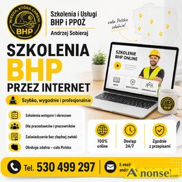Anonse SZKOLENIA BHP, Oferuj� kompleksowe us�ugi z zakresu bezpiecze�stwa i higieny pracy dla firm, pracodawc�w oraz os�b prywatnych. Prowadz� szko
